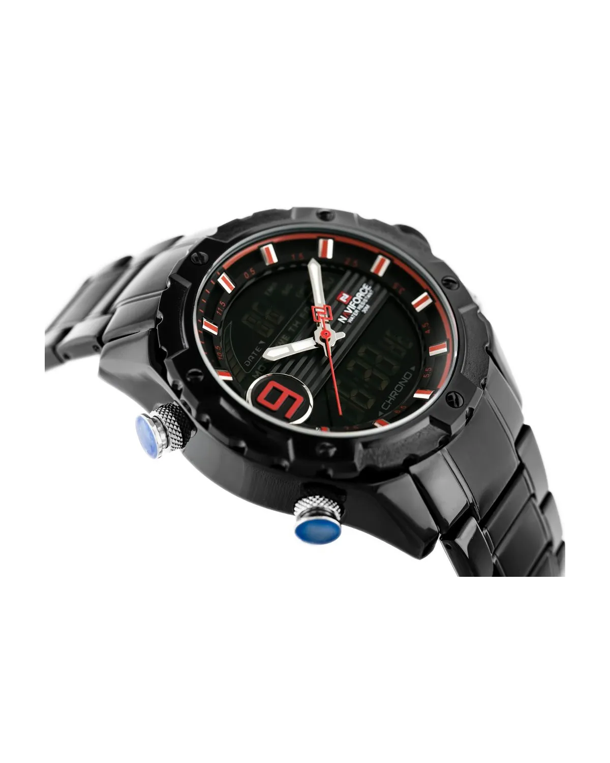 ZEGAREK MĘSKI NAVIFORCE - NF9146S (zn089b) - black/red + BOX