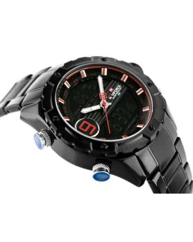 ZEGAREK MĘSKI NAVIFORCE - NF9146S (zn089b) - black/red + BOX