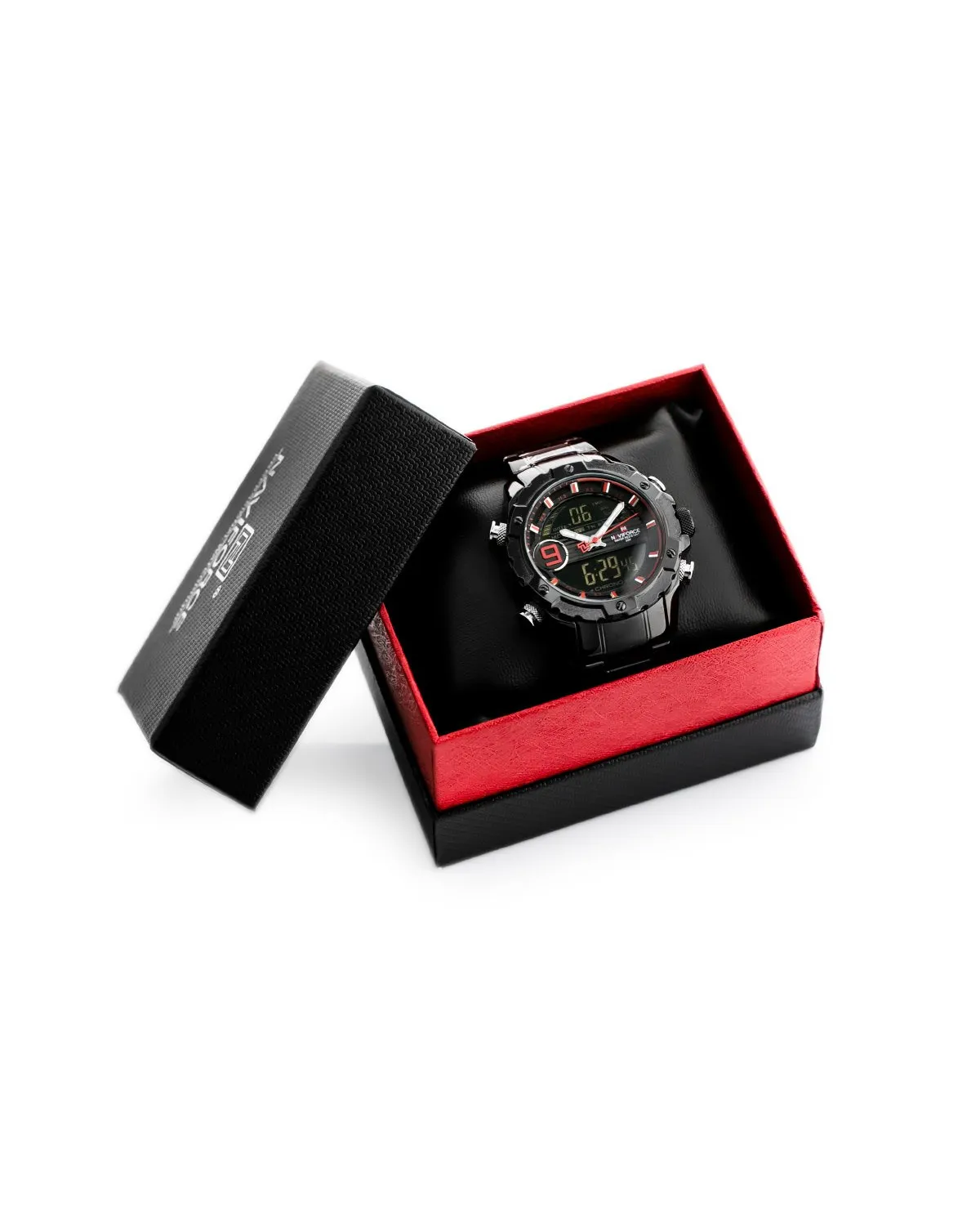 ZEGAREK MĘSKI NAVIFORCE - NF9146S (zn089b) - black/red + BOX