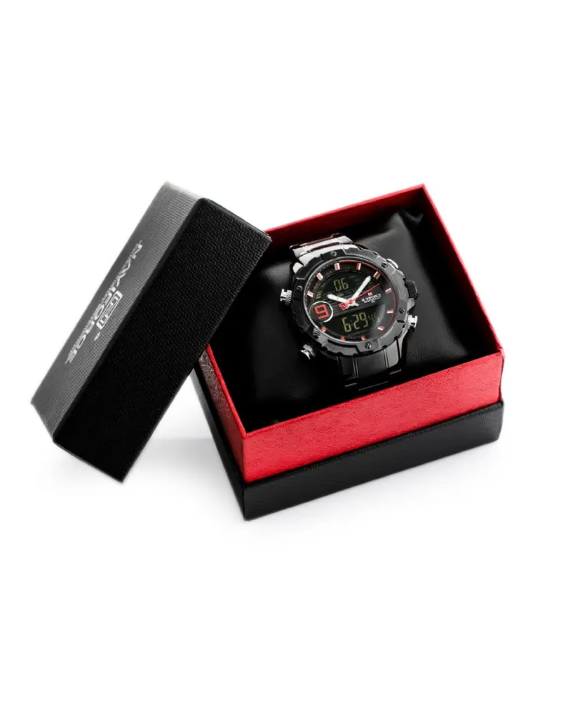 ZEGAREK MĘSKI NAVIFORCE - NF9146S (zn089b) - black/red + BOX