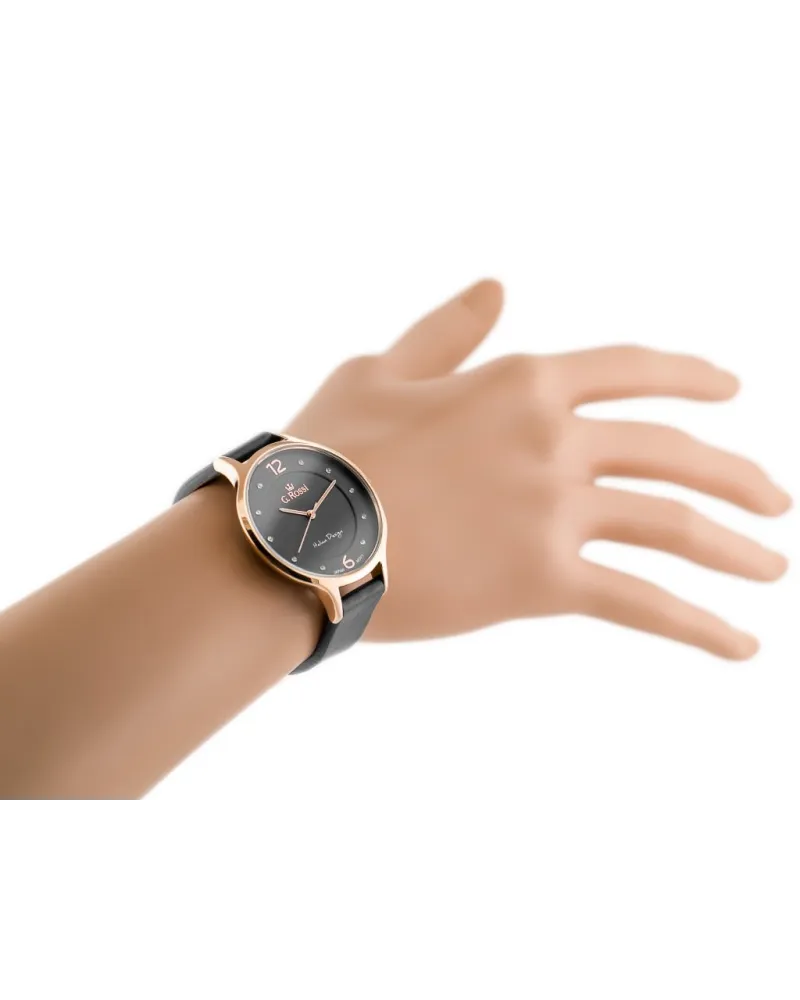 ZEGAREK DAMSKI G. ROSSI - 10411A-1B3 NA PASKU (zg714d) + BOX