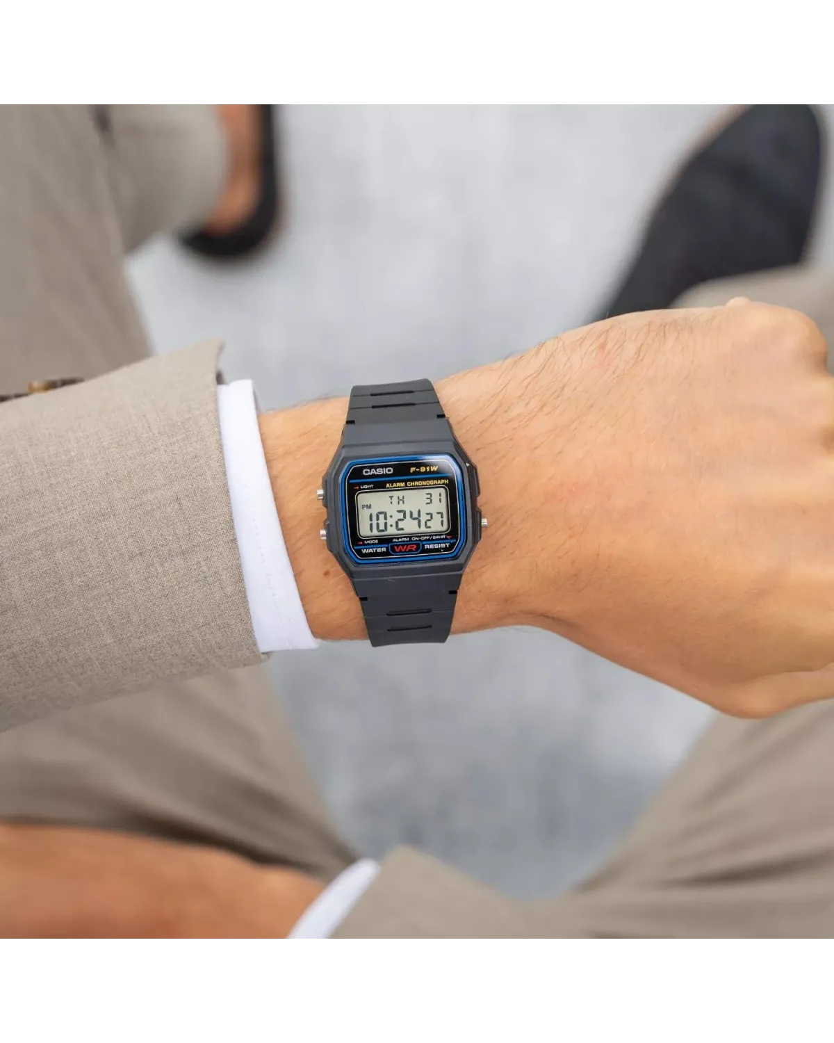 ZEGAREK MĘSKI CASIO F-91W-1YER (zd086a) - KLASYKA + BOX