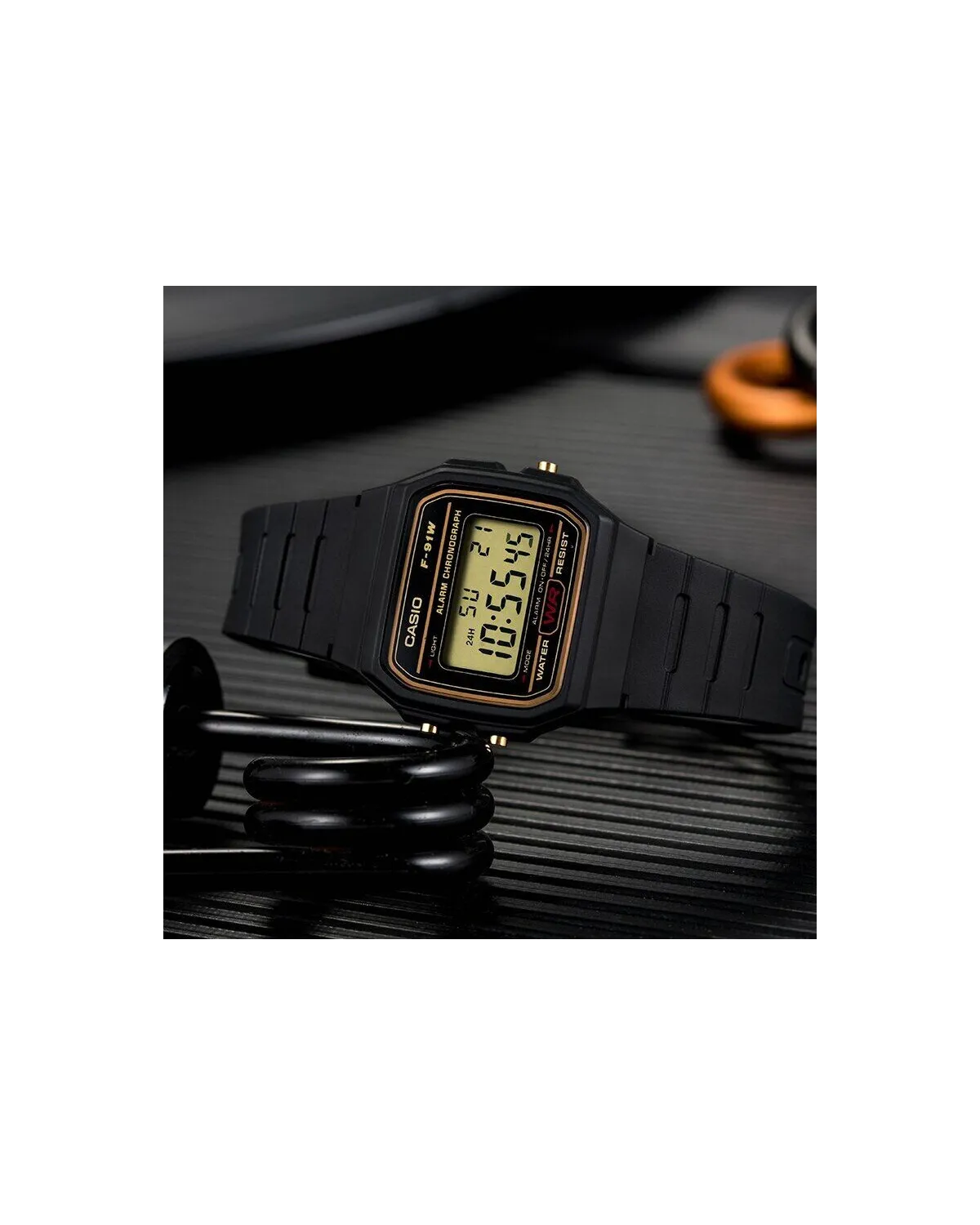 ZEGAREK MĘSKI CASIO F-91WG-9QDF + BOX ZEGAREK MĘSKI CASIO F-91WG-9QDF + BOX