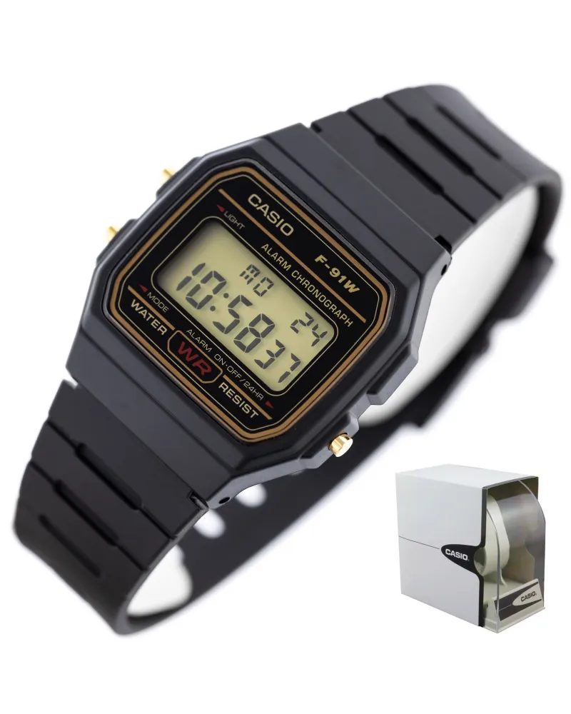 ZEGAREK MĘSKI CASIO F-91WG-9QDF + BOX ZEGAREK MĘSKI CASIO F-91WG-9QDF + BOX