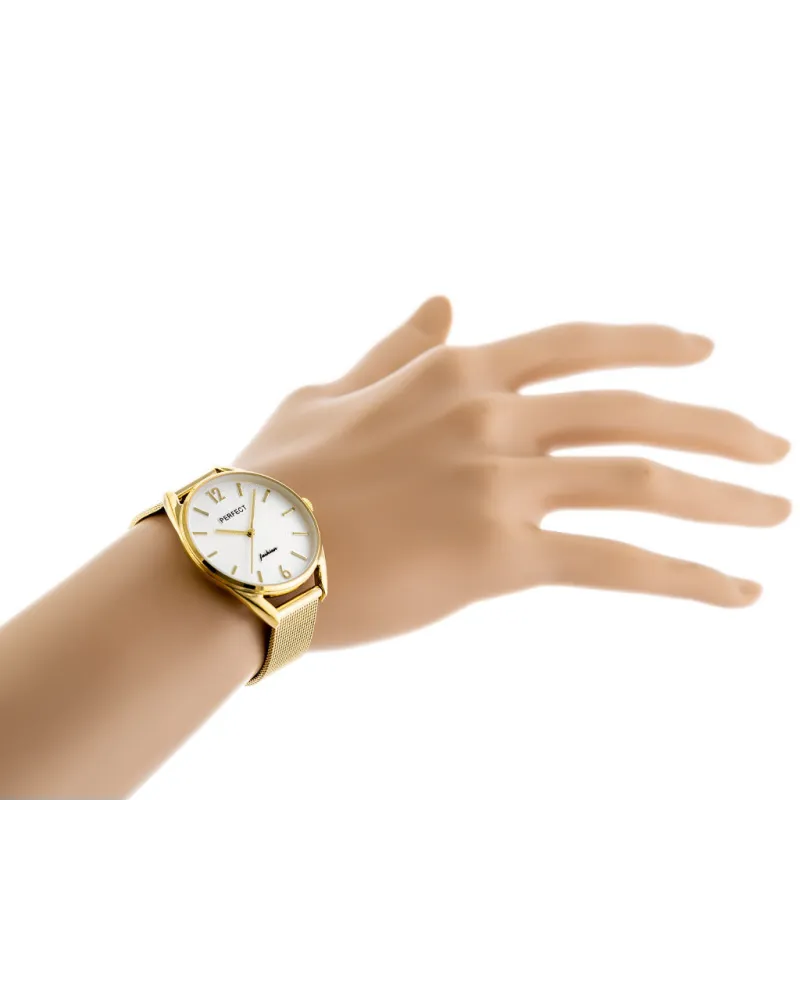 ZEGAREK DAMSKI złoty PERFECT F347 (zp953b) + BOX