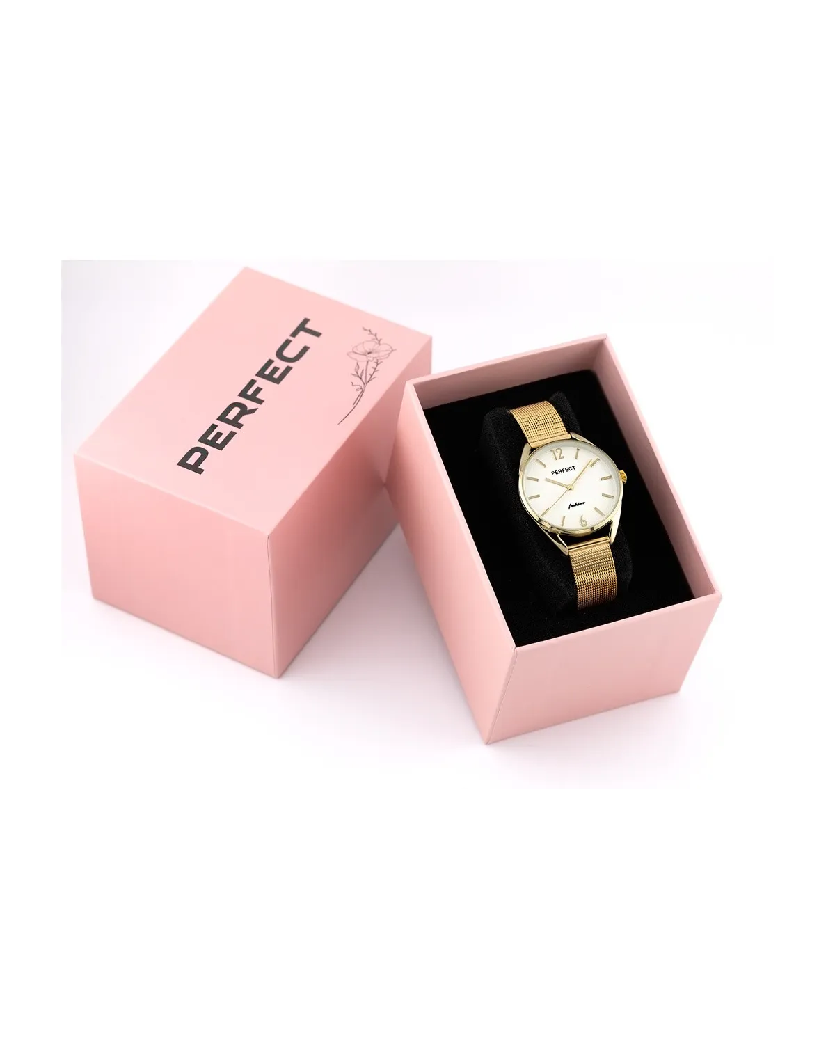 ZEGAREK DAMSKI złoty PERFECT F347 (zp953b) + BOX