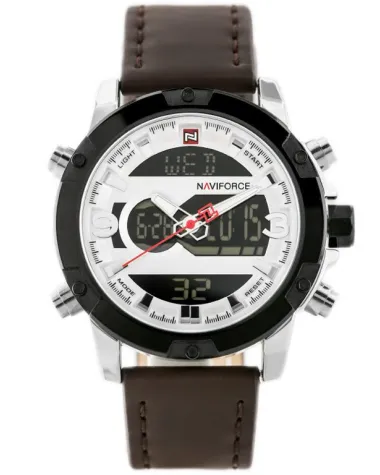 ZEGAREK MĘSKI NAVIFORCE - NF9097 (zn043a) - brown/silver