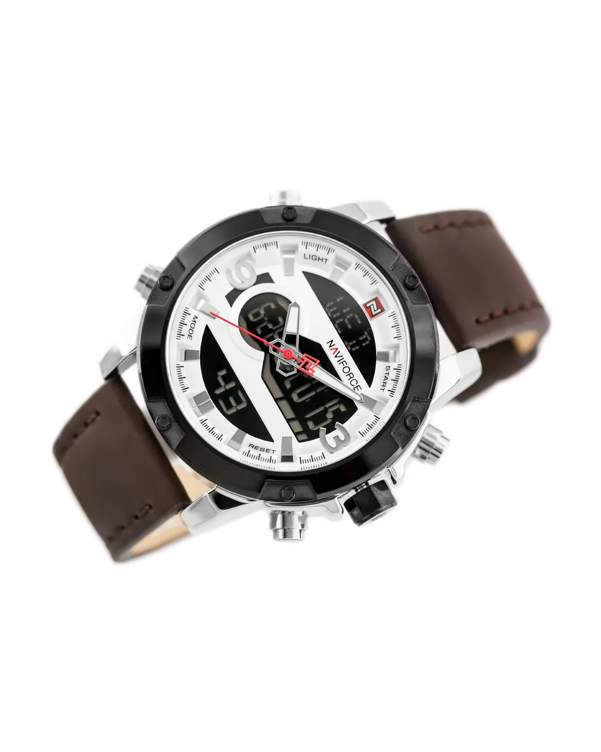 ZEGAREK MĘSKI NAVIFORCE - NF9097 (zn043a) - brown/silver