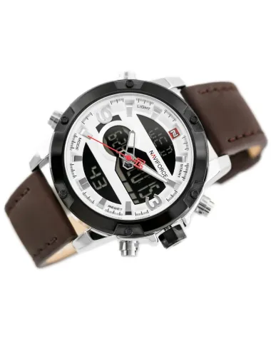 ZEGAREK MĘSKI NAVIFORCE - NF9097 (zn043a) - brown/silver