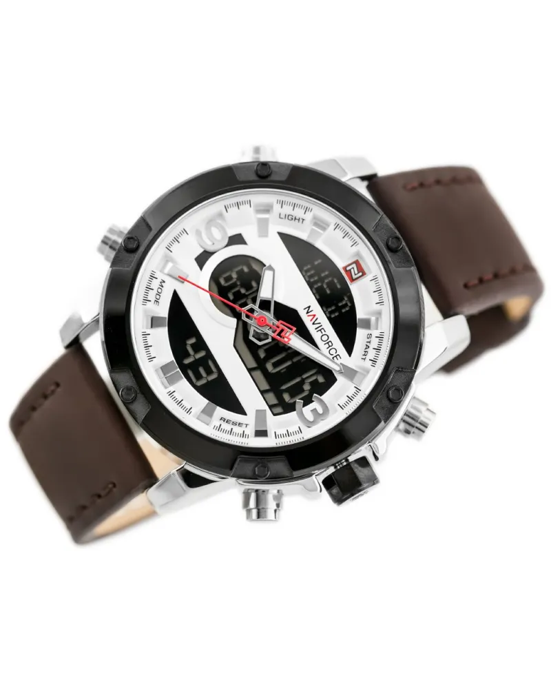 ZEGAREK MĘSKI NAVIFORCE - NF9097 (zn043a) - brown/silver