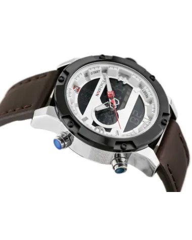 ZEGAREK MĘSKI NAVIFORCE - NF9097 (zn043a) - brown/silver