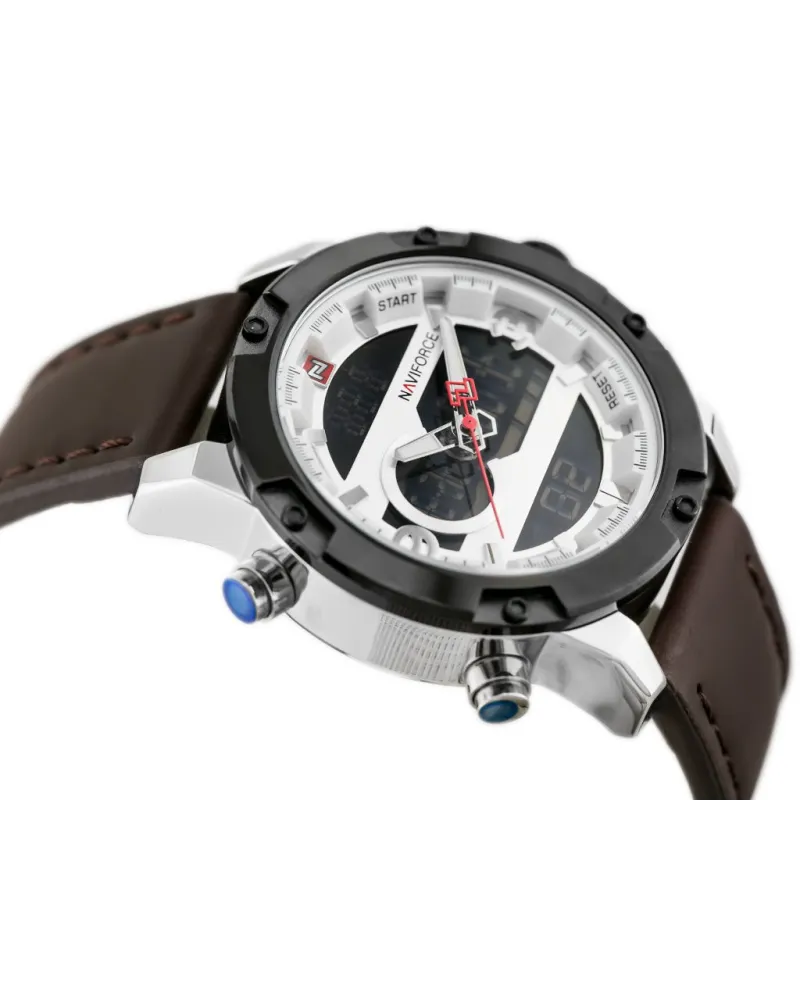 ZEGAREK MĘSKI NAVIFORCE - NF9097 (zn043a) - brown/silver