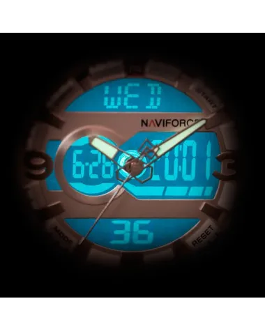 ZEGAREK MĘSKI NAVIFORCE - NF9097 (zn043a) - brown/silver