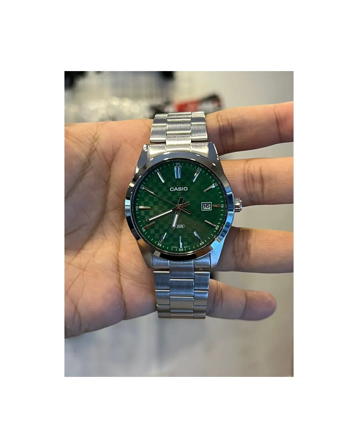 ZEGAREK MĘSKI CASIO MTP-VD03D-3A1 Green + BOX
