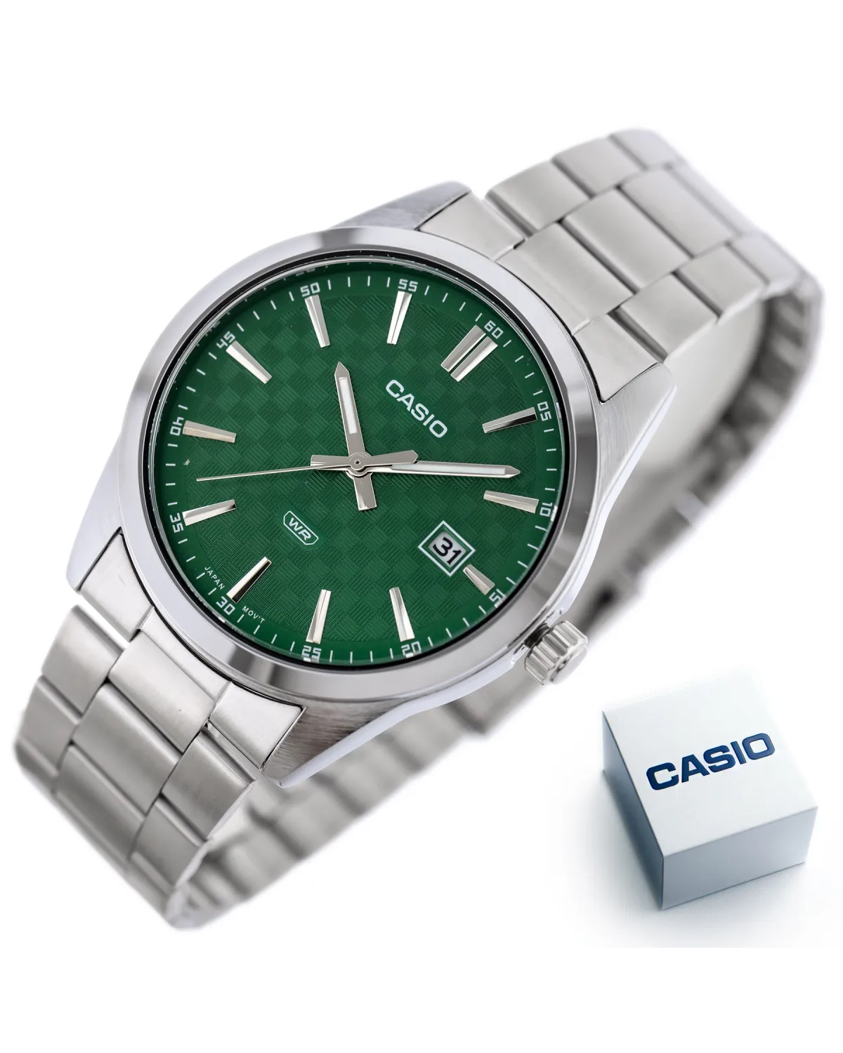 ZEGAREK MĘSKI CASIO MTP-VD03D-3A1 Green + BOX