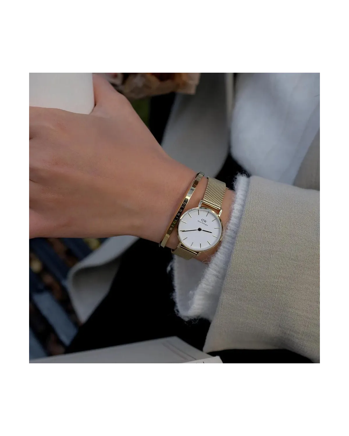 ZEGAREK DAMSKI DANIEL WELLINGTON DW00100350  - Petite Evergold 28mm