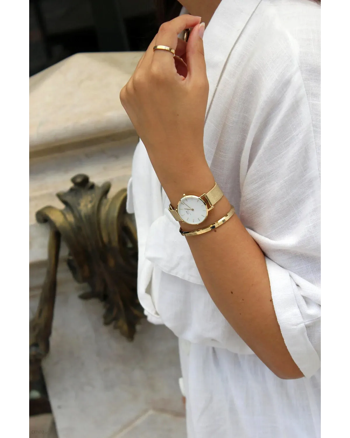 ZEGAREK DAMSKI DANIEL WELLINGTON DW00100350  - Petite Evergold 28mm