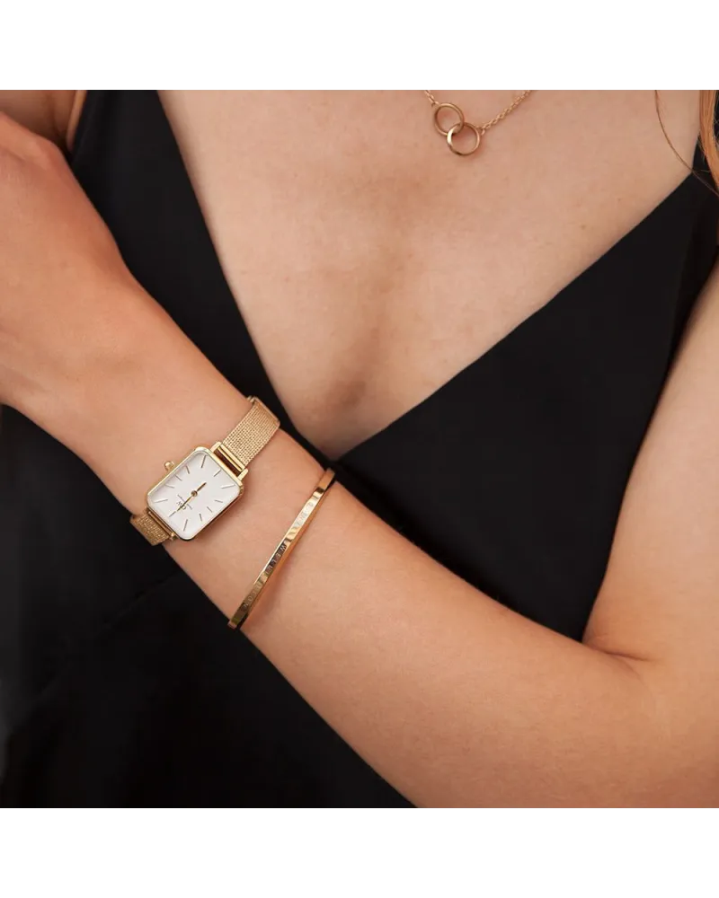 ZEGAREK DAMSKI DANIEL WELLINGTON Quadro Pressed Evergold 20mm DW00100556 + BOX (zw520a)