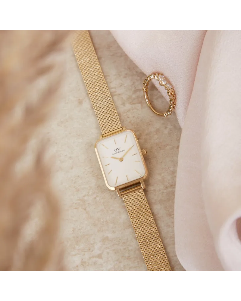 ZEGAREK DAMSKI DANIEL WELLINGTON Quadro Pressed Evergold 20mm DW00100556 + BOX (zw520a)
