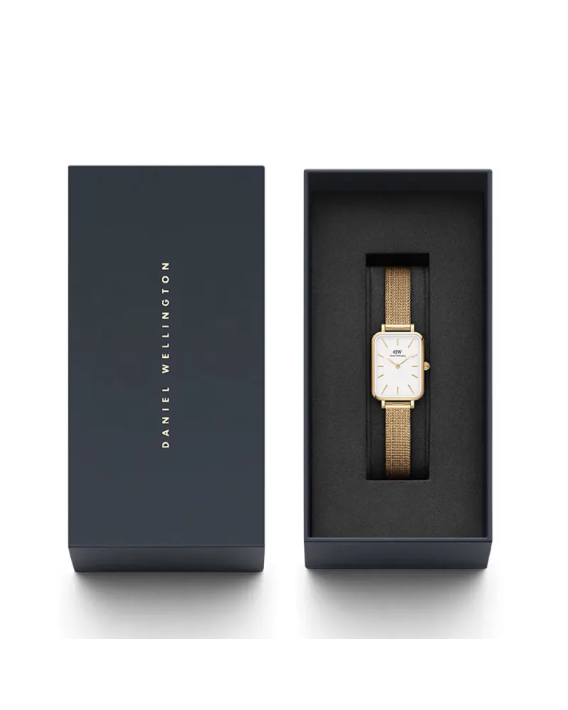 ZEGAREK DAMSKI DANIEL WELLINGTON Quadro Pressed Evergold 20mm DW00100556 + BOX (zw520a)