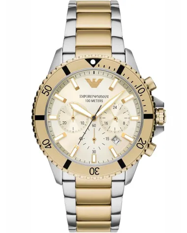 ZEGAREK MĘSKI EMPORIO ARMANI AR11606 Two-Tone Chronograph + BOX