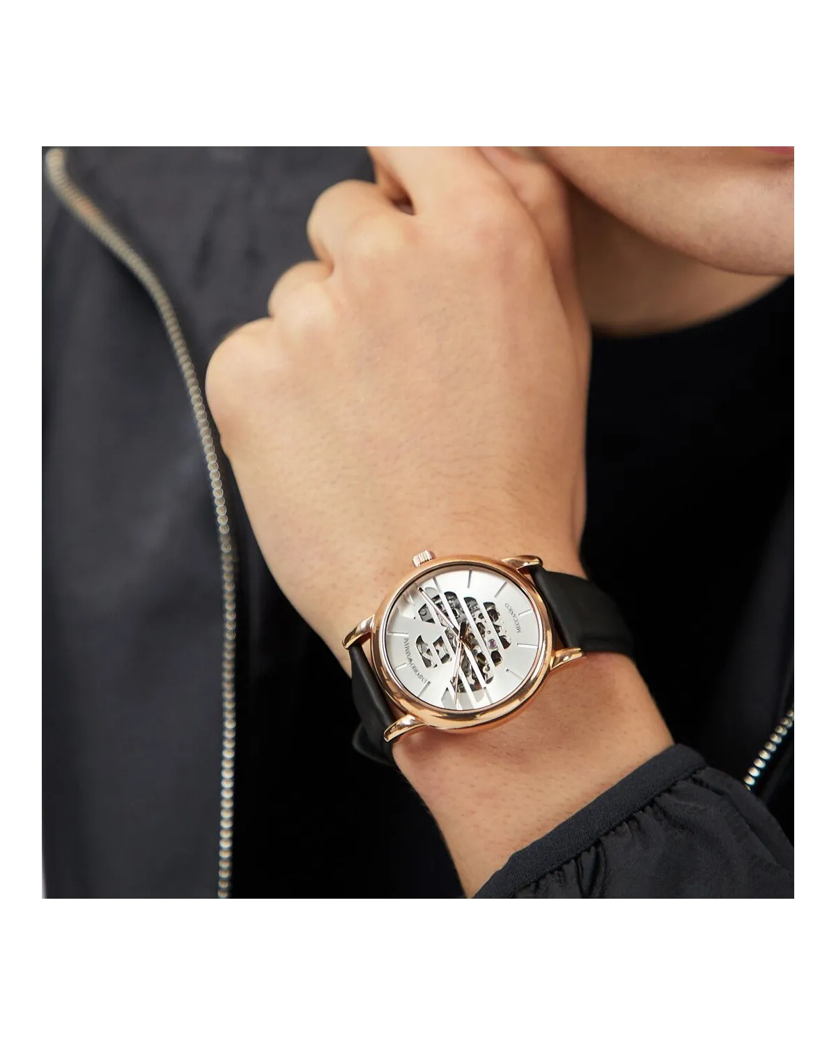 ZEGAREK MĘSKI EMPORIO ARMANI LUIGI AUTOMATIC AR60031 + BOX (zi062b)
