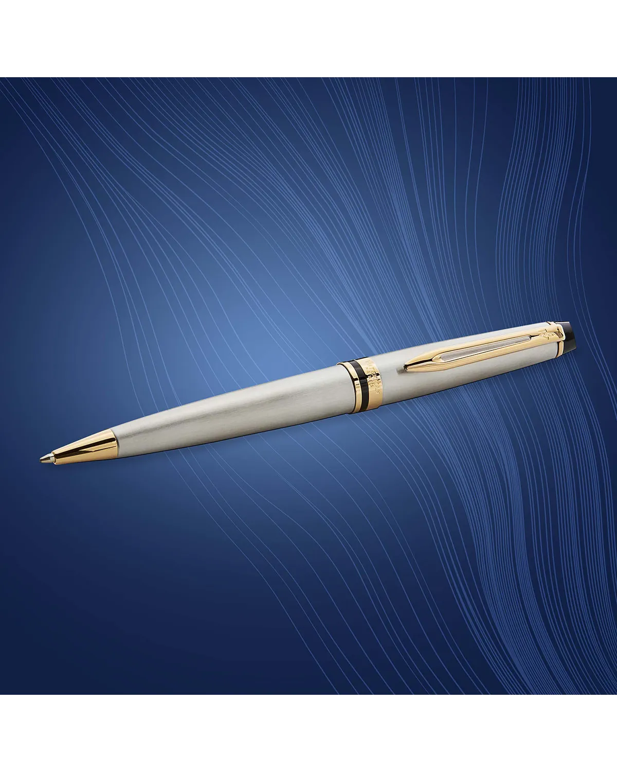 Długopis i Pi&oacute;ro Waterman Expert stalowy GT w Pudełku z Grawerem (S0952000/2)