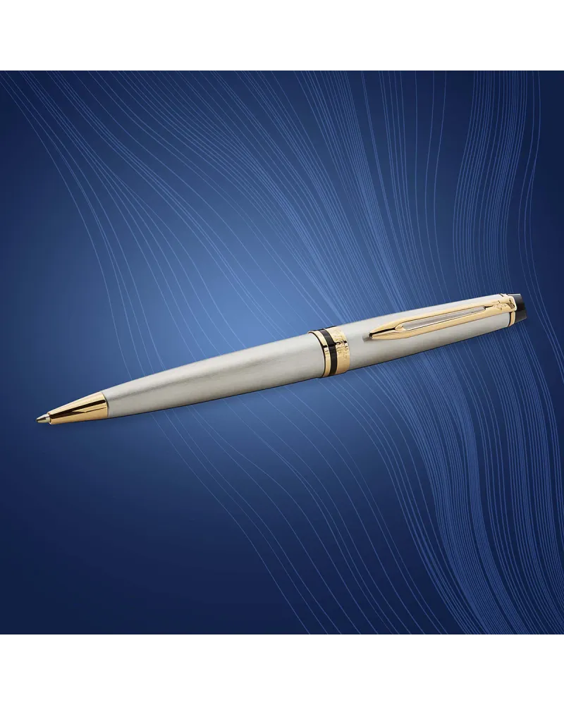 Długopis i Pi&oacute;ro Waterman Expert stalowy GT w Pudełku z Grawerem (S0952000/2)