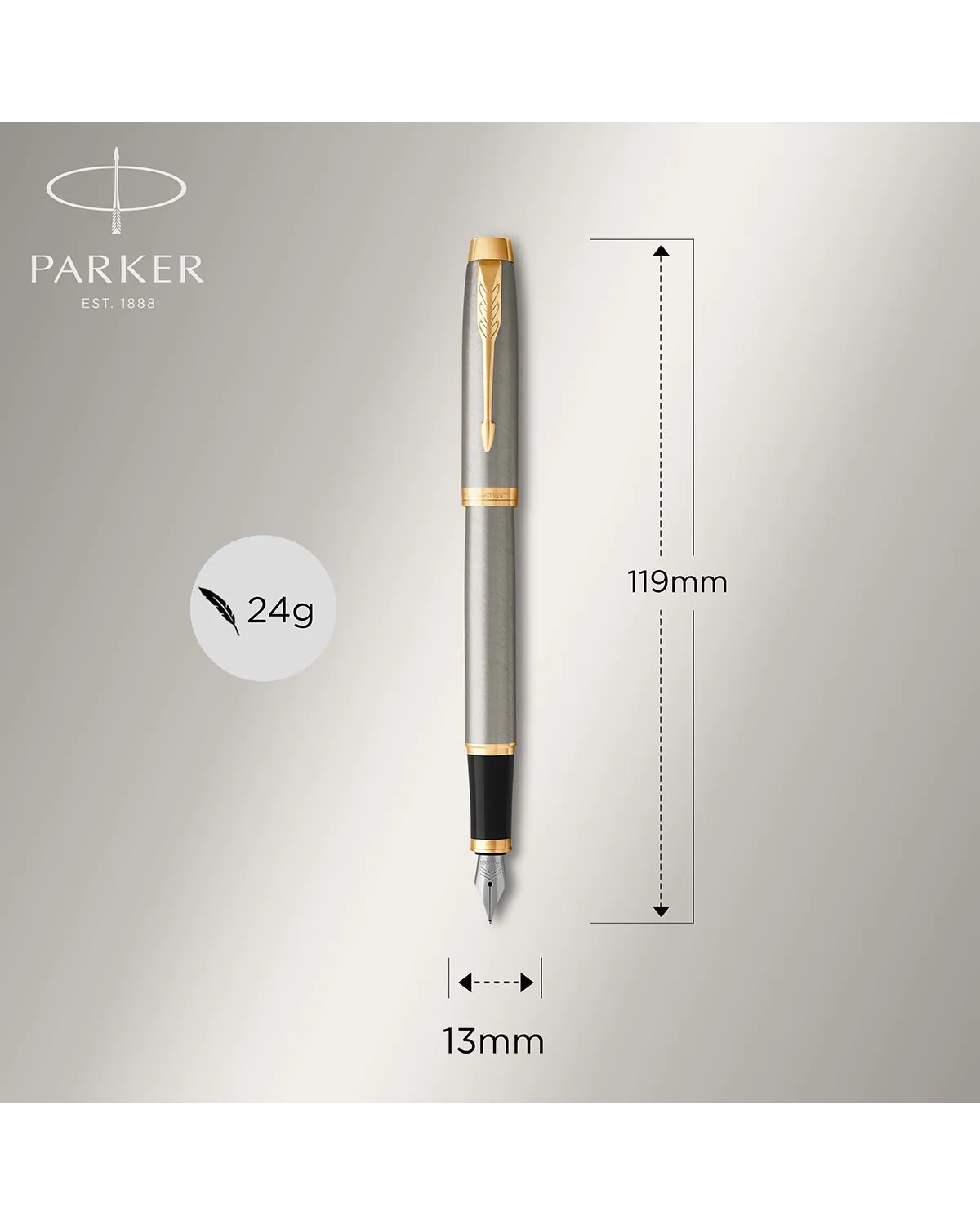 Długopis i Pióro Parker IM Brushed Metal GT w Pudełku z Grawerem (1931670/12)