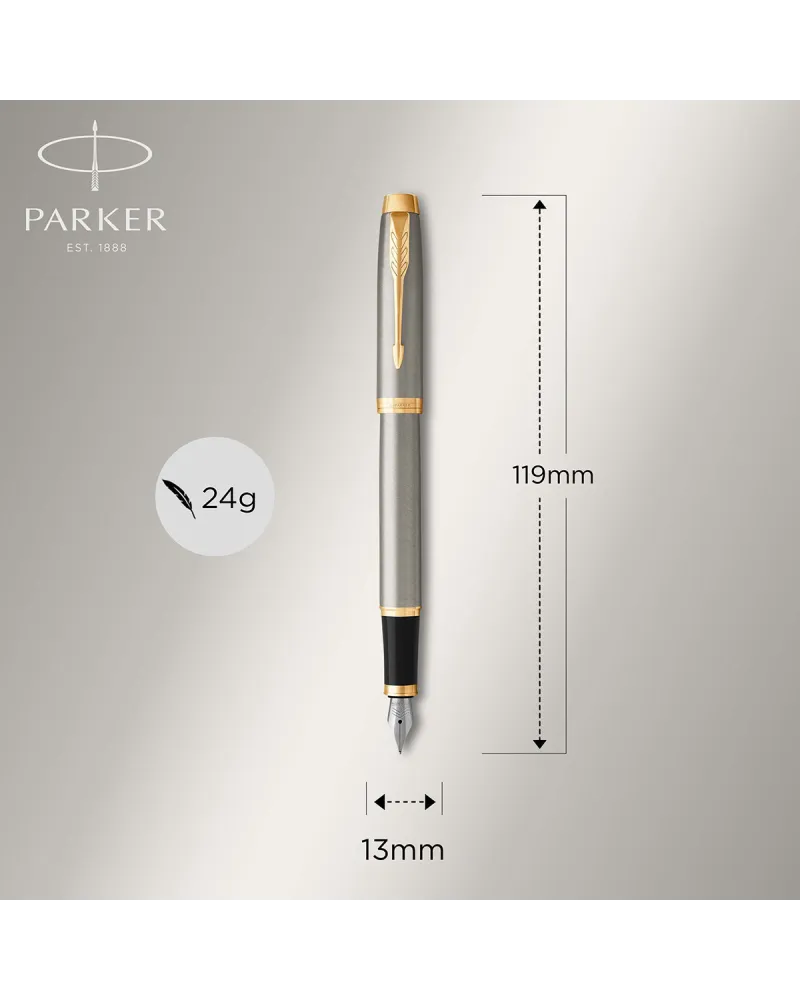Długopis i Pióro Parker IM Brushed Metal GT w Pudełku z Grawerem (1931670/12)