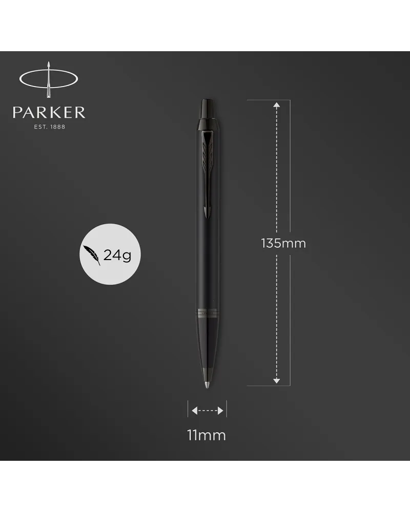 Długopis i Pióro Parker IM Achromatic Czarny w pudełku z grawerem (2127618/6)