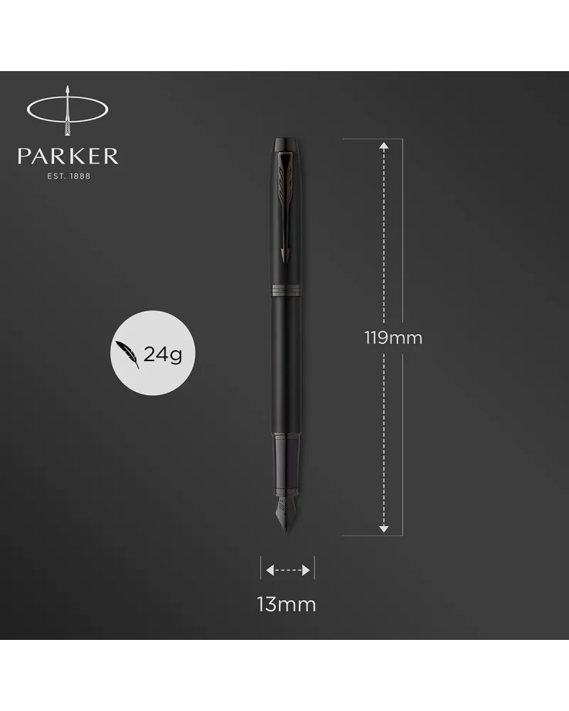 Długopis i Pióro Parker IM Achromatic Czarny w pudełku z grawerem (2127618/6)
