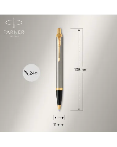 Długopis i Pi&oacute;ro Parker IM Brushed Metal GT w Pudełku z Grawerem (1931670/15)