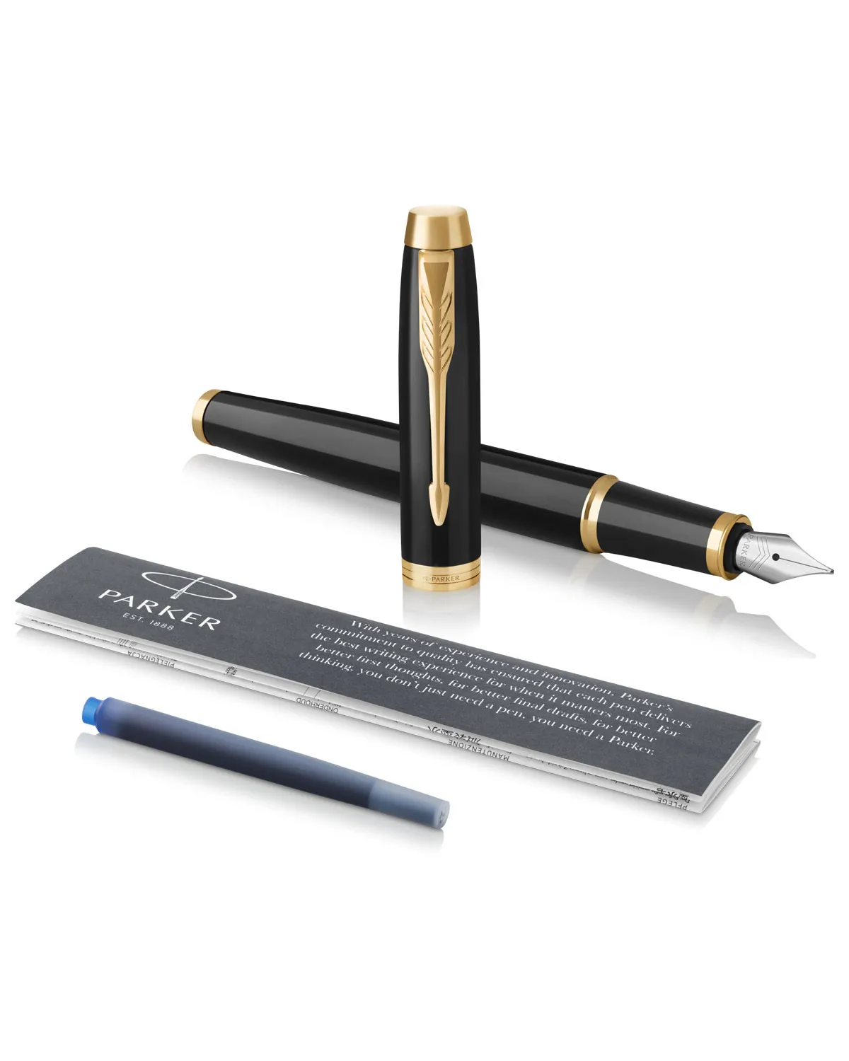 Długopis i Pióro Parker IM Czarny GT w Pudełku z Grawerem (1931666/5)