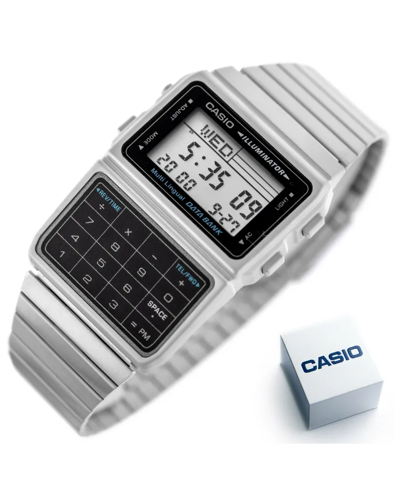 ZEGAREK MĘSKI CASIO VINTAGE DATABANK DBC-611-1D + BOX ZEGAREK MĘSKI CASIO VINTAGE DATABANK DBC-611-1D + BOX