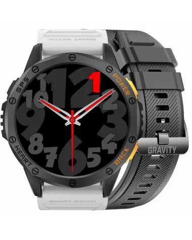 SMARTWATCH MĘSKI GRAVITY GT24-2 - LATARKA, DODATKOWY PASEK  (sg033b)