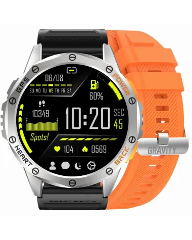 SMARTWATCH MĘSKI GRAVITY GT24-4 - LATARKA, DODATKOWY PASEK  (sg033d)