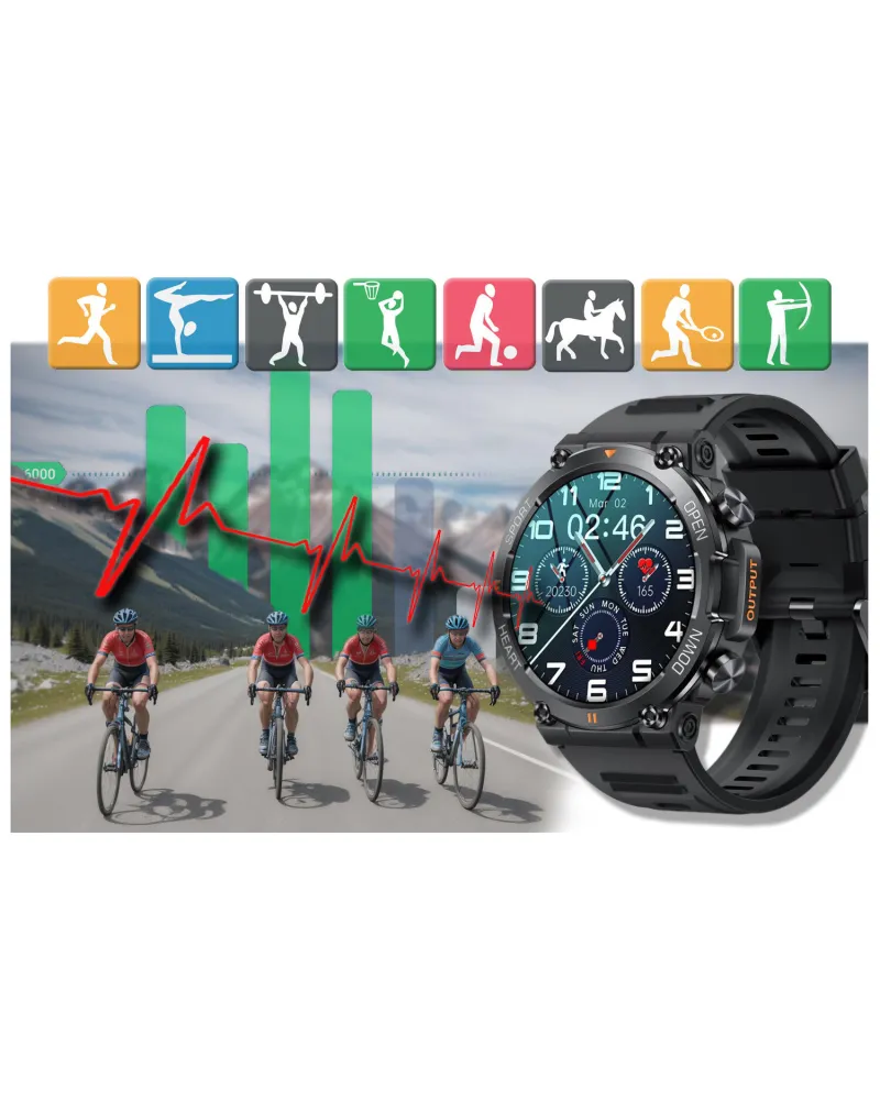 SMARTWATCH MĘSKI GRAVITY GT7-1 PRO - WYKONYWANIE POŁĄCZEŃ, PULSOKSYMETR (sg018a) SMARTWATCH MĘSKI GRAVITY GT7-1 PRO - WYKONYWANIE POŁĄCZEŃ, PULSOKSYMETR (sg018a)