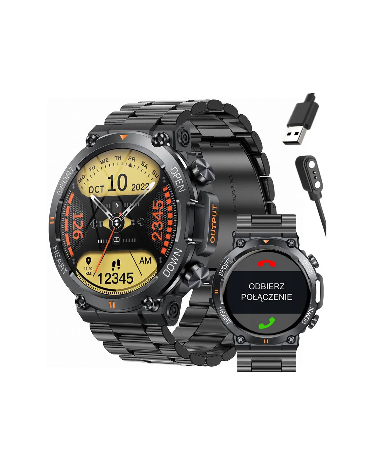 SMARTWATCH MĘSKI GRAVITY GT7-2 PRO - WYKONYWANIE POŁĄCZEŃ, PULSOKSYMETR (sg018b) SMARTWATCH MĘSKI GRAVITY GT7-2 PRO - WYKONYWANIE POŁĄCZEŃ, PULSOKSYMETR (sg018b)