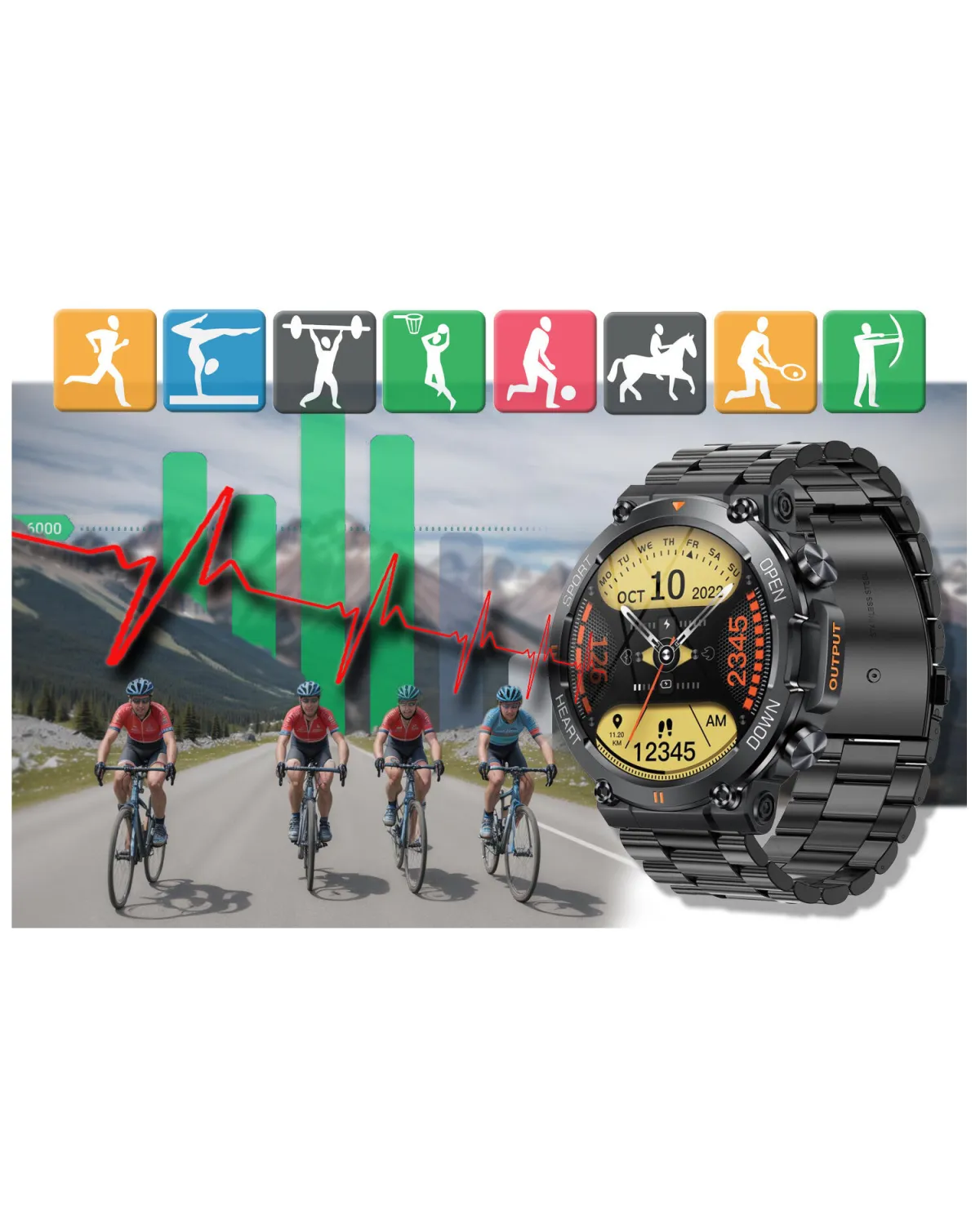 SMARTWATCH MĘSKI GRAVITY GT7-2 PRO - WYKONYWANIE POŁĄCZEŃ, PULSOKSYMETR (sg018b) SMARTWATCH MĘSKI GRAVITY GT7-2 PRO - WYKONYWANIE POŁĄCZEŃ, PULSOKSYMETR (sg018b)