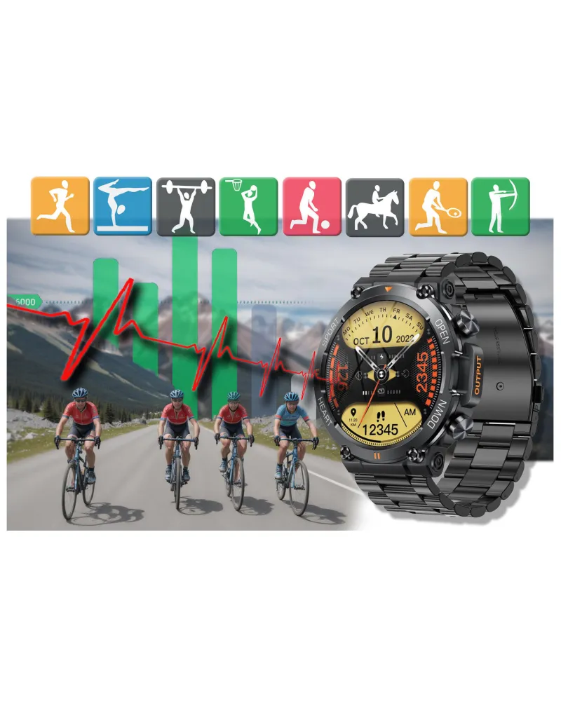 SMARTWATCH MĘSKI GRAVITY GT7-2 PRO - WYKONYWANIE POŁĄCZEŃ, PULSOKSYMETR (sg018b) SMARTWATCH MĘSKI GRAVITY GT7-2 PRO - WYKONYWANIE POŁĄCZEŃ, PULSOKSYMETR (sg018b)