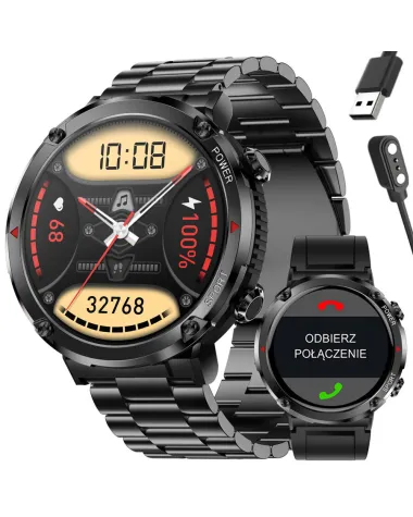 SMARTWATCH MĘSKI GRAVITY GT21-1 - BLUETOOTH CALL, DODATKOWY PASEK (sg025a)