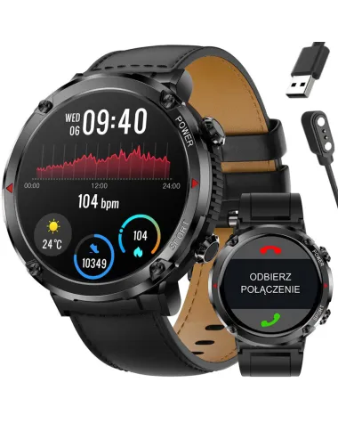 SMARTWATCH MĘSKI GRAVITY GT21-3 - BLUETOOTH CALL, DODATKOWY PASEK (sg025c)