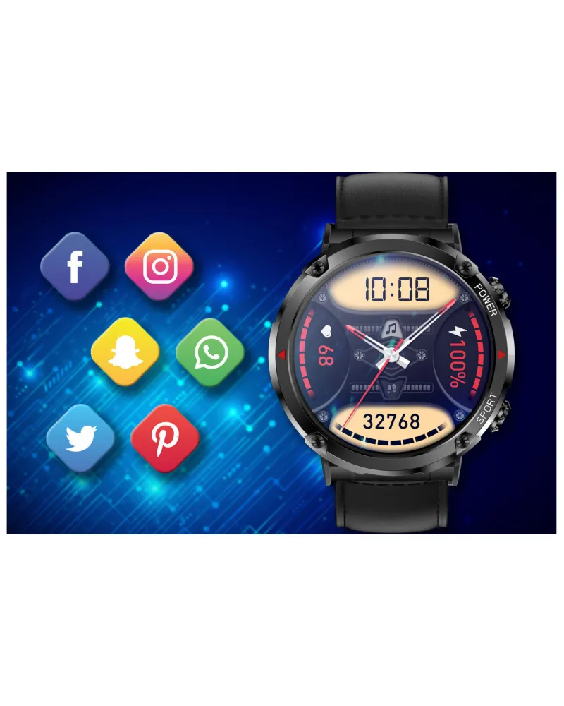 SMARTWATCH MĘSKI GRAVITY GT21-3 - BLUETOOTH CALL, DODATKOWY PASEK (sg025c)