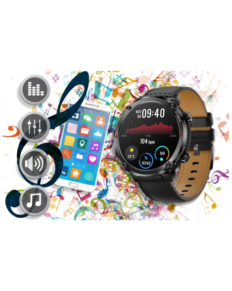 SMARTWATCH MĘSKI GRAVITY GT21-3 - BLUETOOTH CALL, DODATKOWY PASEK (sg025c)