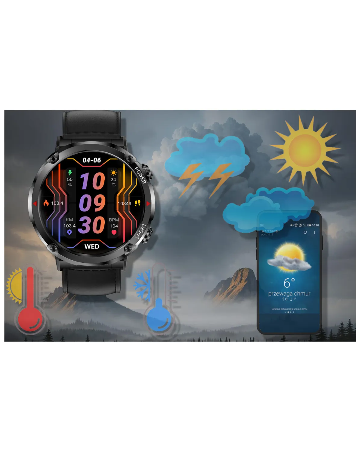 SMARTWATCH MĘSKI GRAVITY GT21-3 - BLUETOOTH CALL, DODATKOWY PASEK (sg025c)
