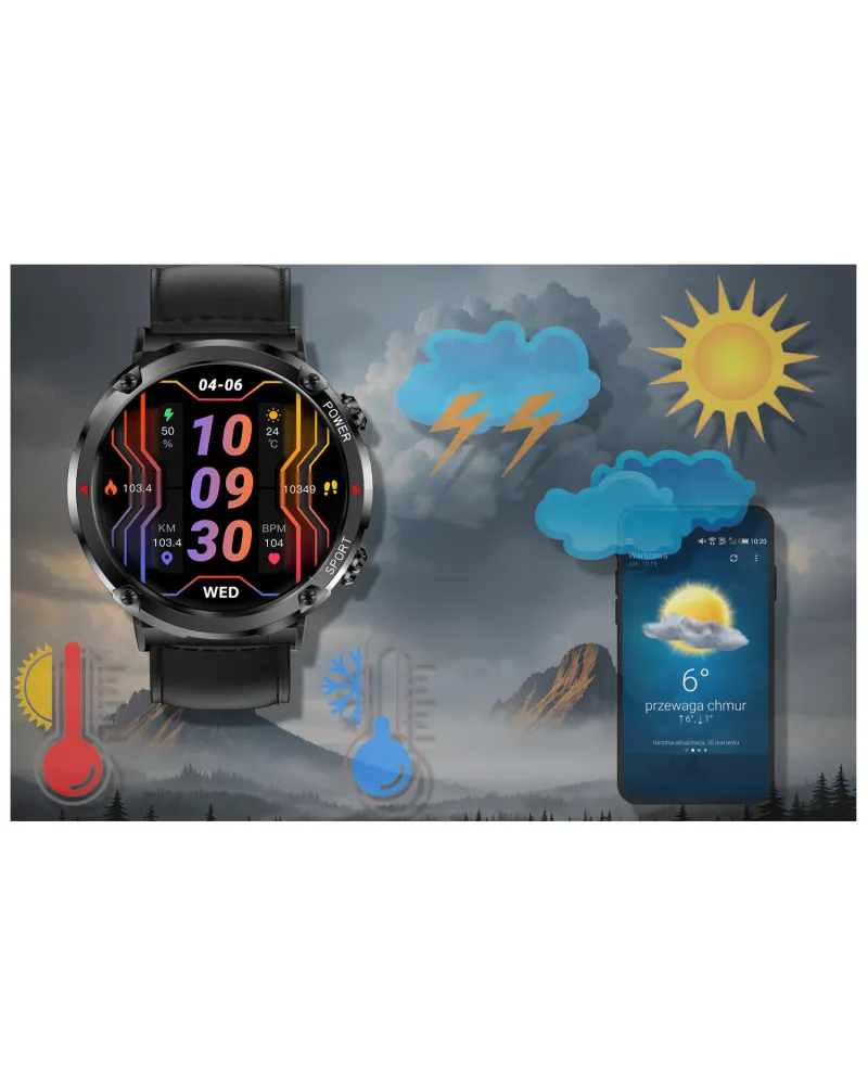 SMARTWATCH MĘSKI GRAVITY GT21-3 - BLUETOOTH CALL, DODATKOWY PASEK (sg025c)