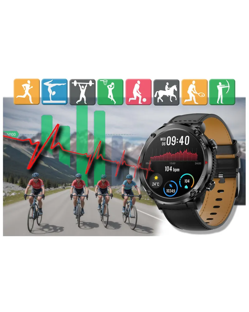 SMARTWATCH MĘSKI GRAVITY GT21-3 - BLUETOOTH CALL, DODATKOWY PASEK (sg025c)