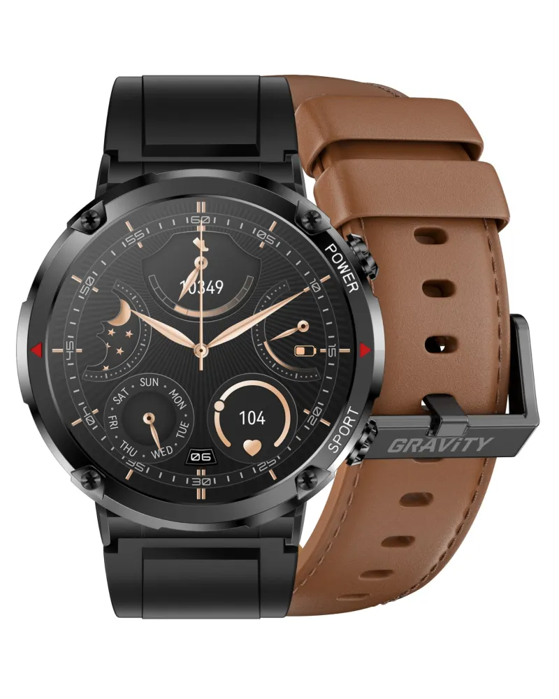 SMARTWATCH MĘSKI GRAVITY GT21-4 - BLUETOOTH CALL, DODATKOWY PASEK (sg025d)