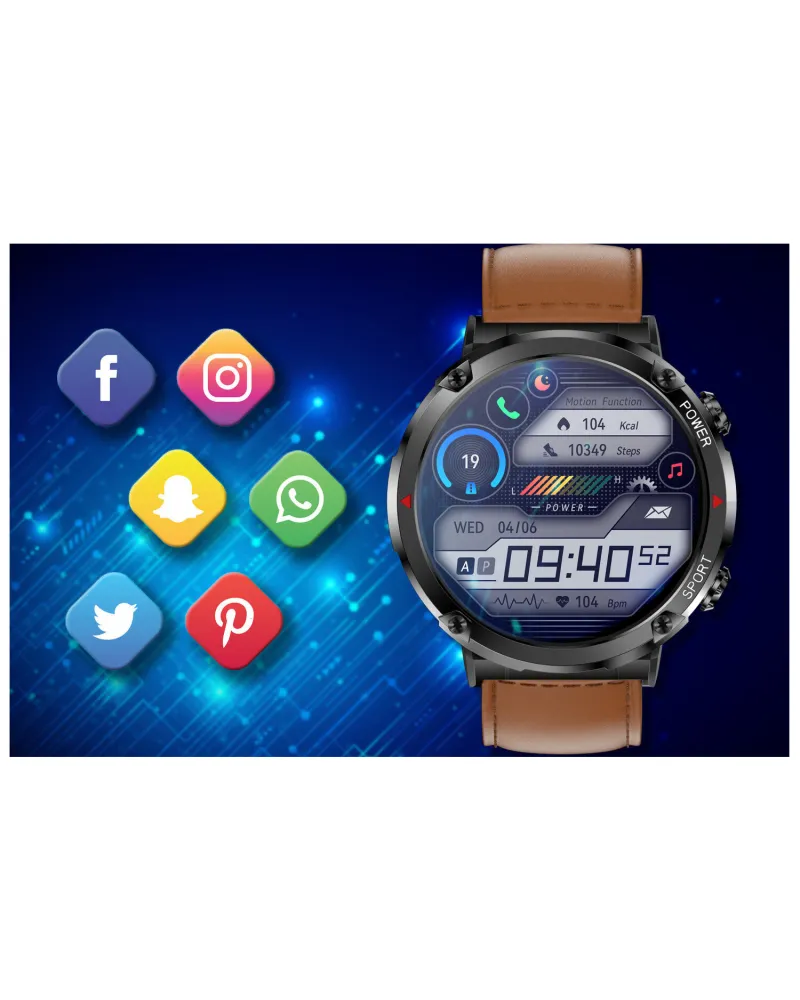 SMARTWATCH MĘSKI GRAVITY GT21-4 - BLUETOOTH CALL, DODATKOWY PASEK (sg025d)
